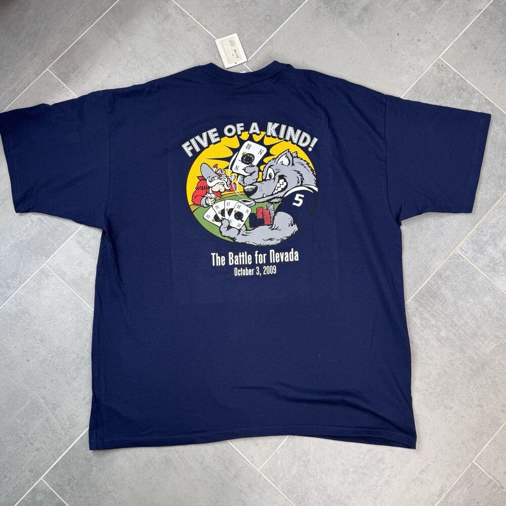 NWT 2009 NEVADA WOLF PACK BATTLE FOR NEVADA SHIRT 2XL FREMONT CANNON